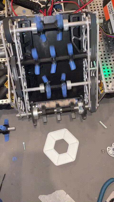 Borealis intake mechanism, bench test with a game piece