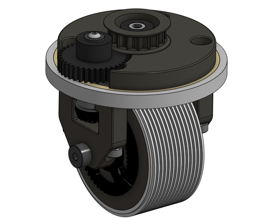 Coaxial swerve drive build photo
