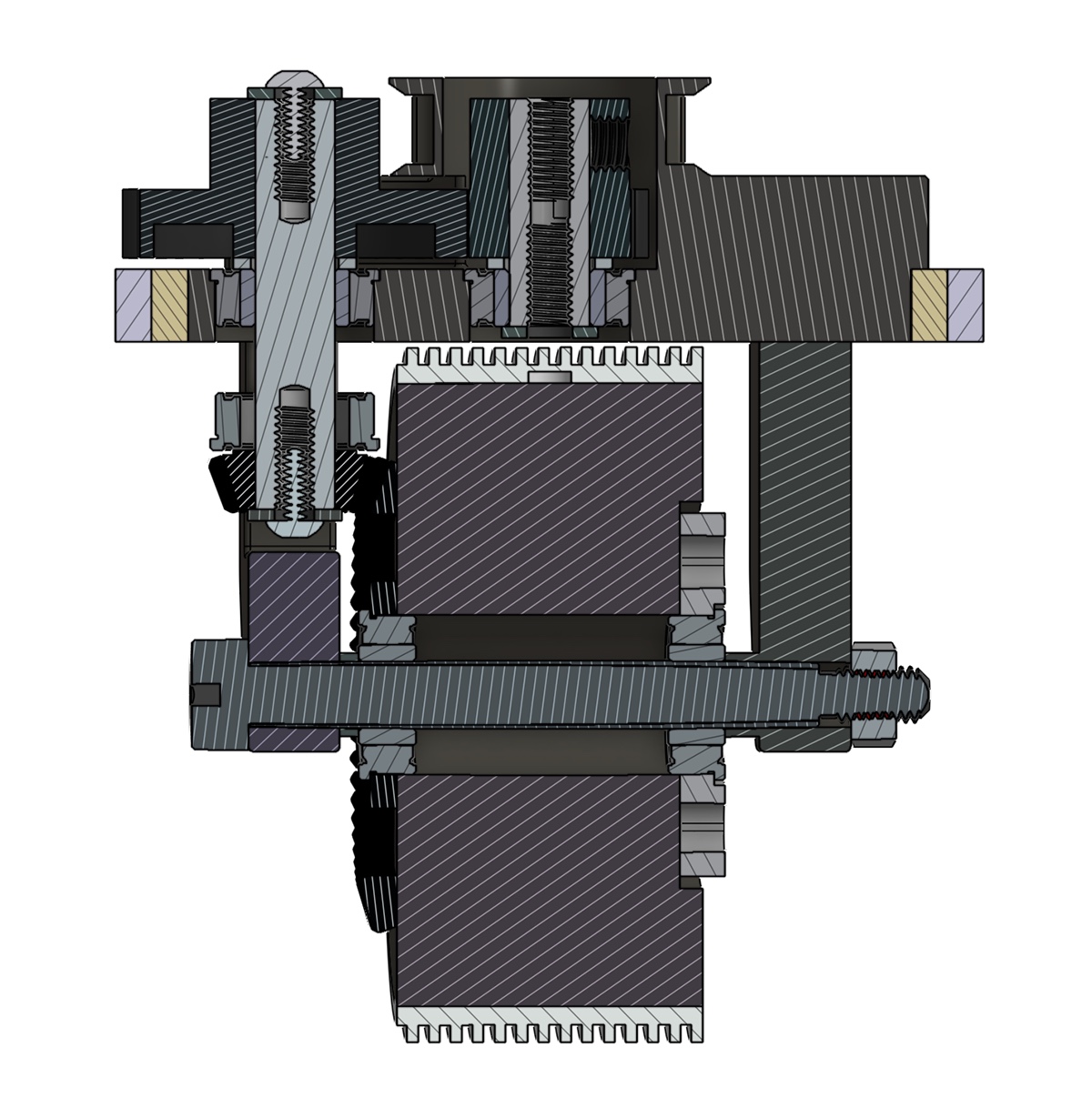 Coaxial swerve pod, full drivetrain section