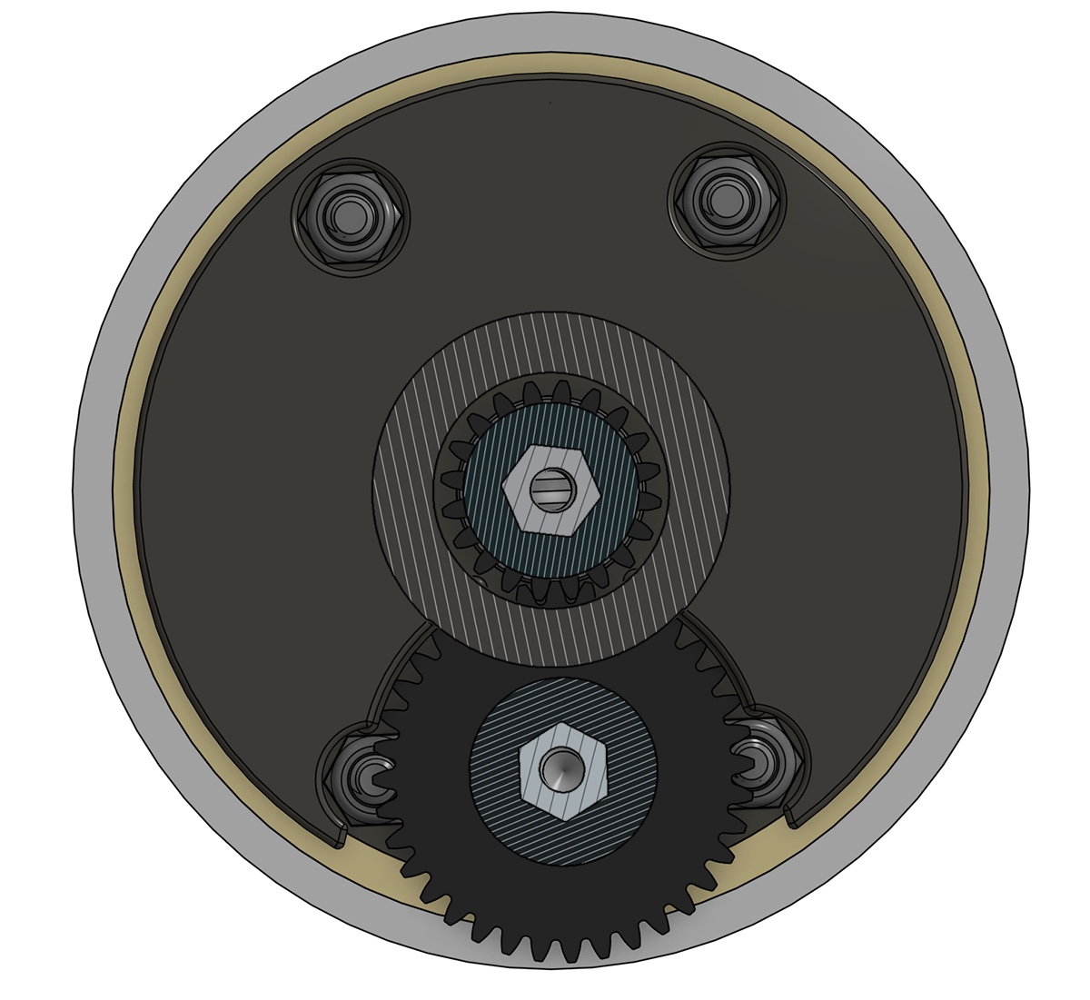 Coaxial swerve pod, rotation gear stage