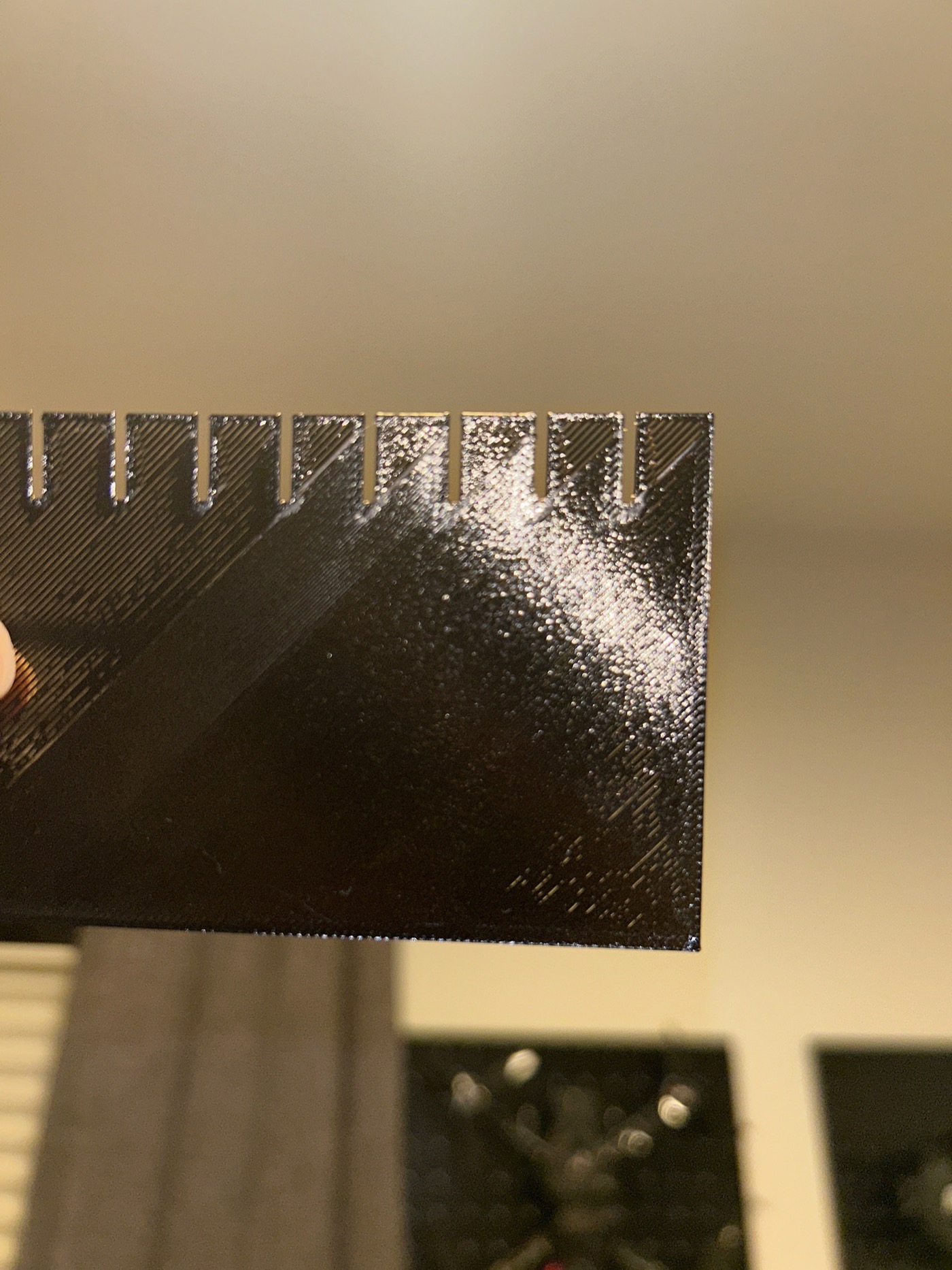 Print quality detail, first layer adhesion test