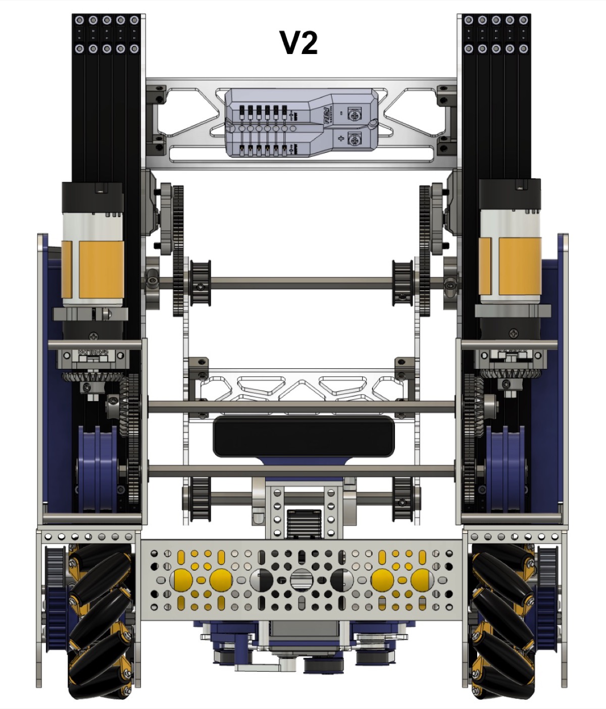 Dragonfly V2 drivetrain, front view
